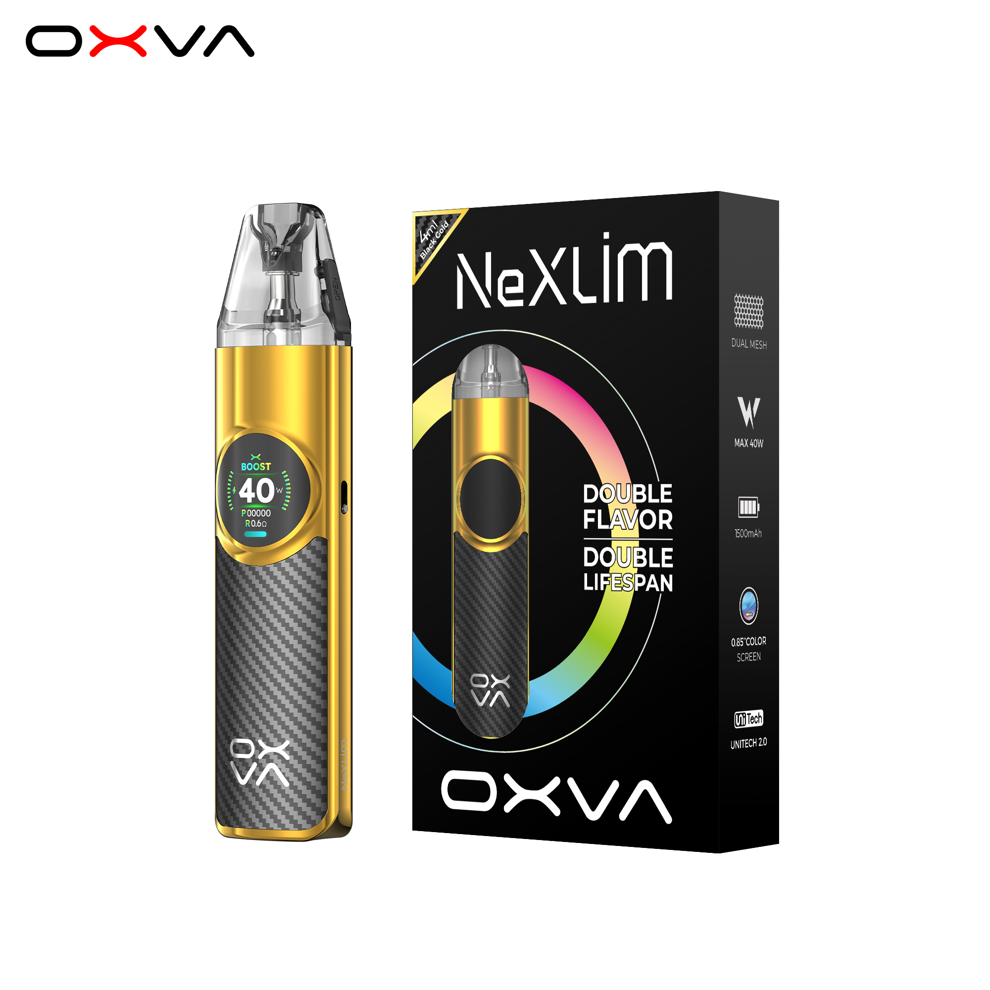 Black Gold_OXVA NeXLIM_Dual Mesh Pod 2025 03